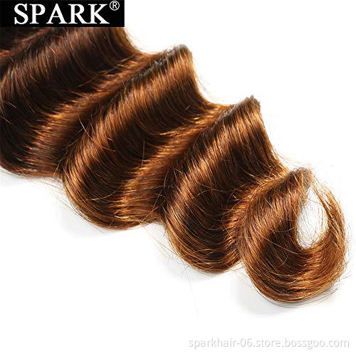 Ombre Loose Deep Hair  Bundles with Closure 1b/4/30 Brazilian Virgin Human Hair Weave Bundles with 4x4 Lace Closure